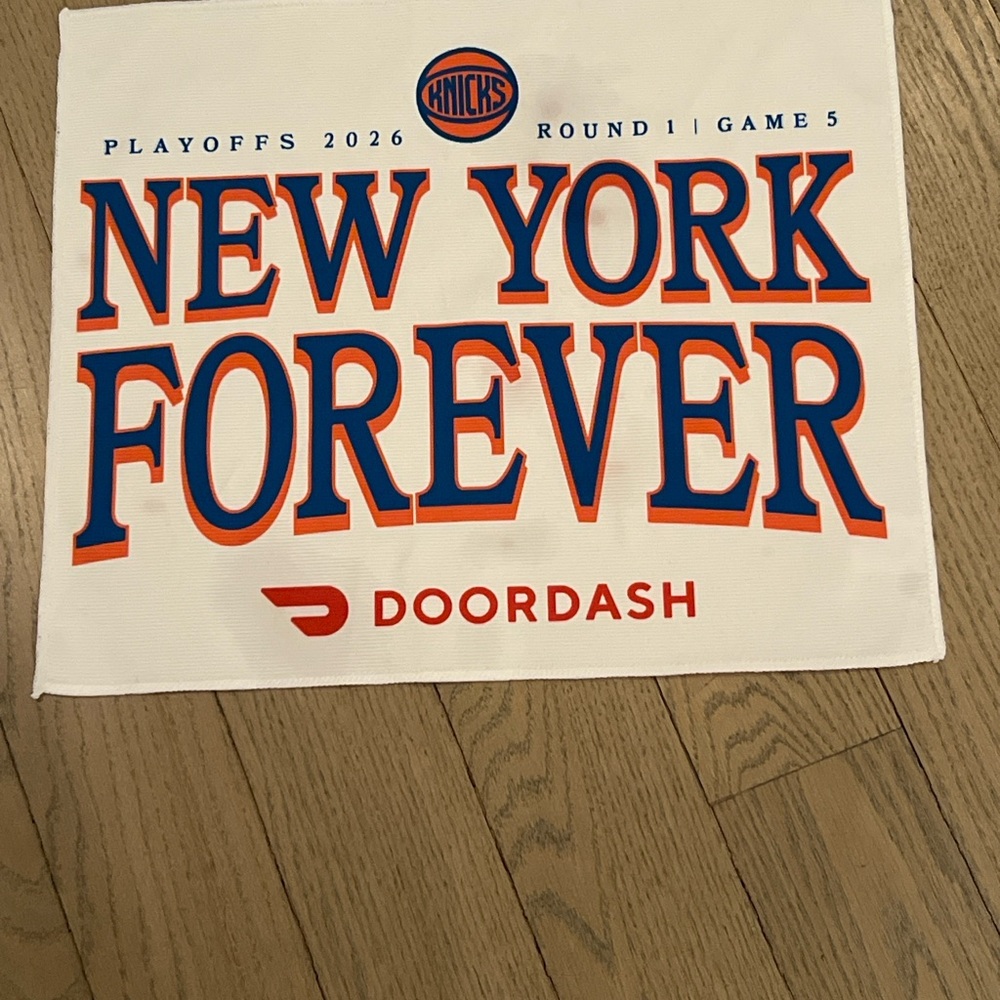 New York Knicks "New York Forever" Playoffs Rally Towel - White/Orange/Blue